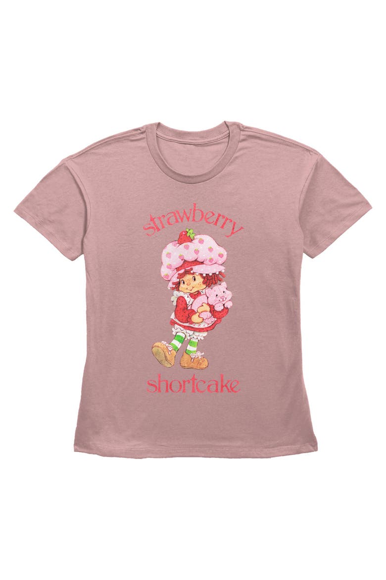 Women's Strawberry Shortcake Cute Berry Cat  Graphic T-Shirt, Main, color, Desert Pink