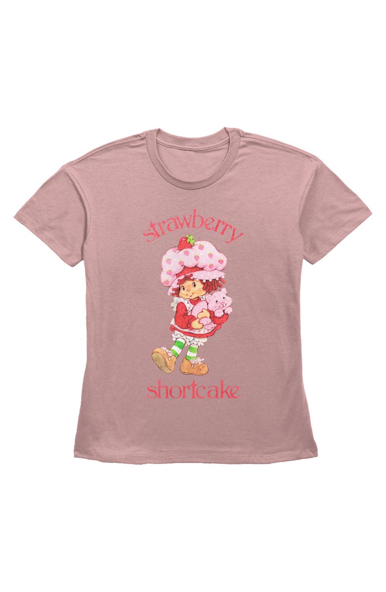 Strawberry Shortcake Women's Strawberry Shortcake Cute Berry Cat Graphic T-Shirt, Main, color, Desert Pink