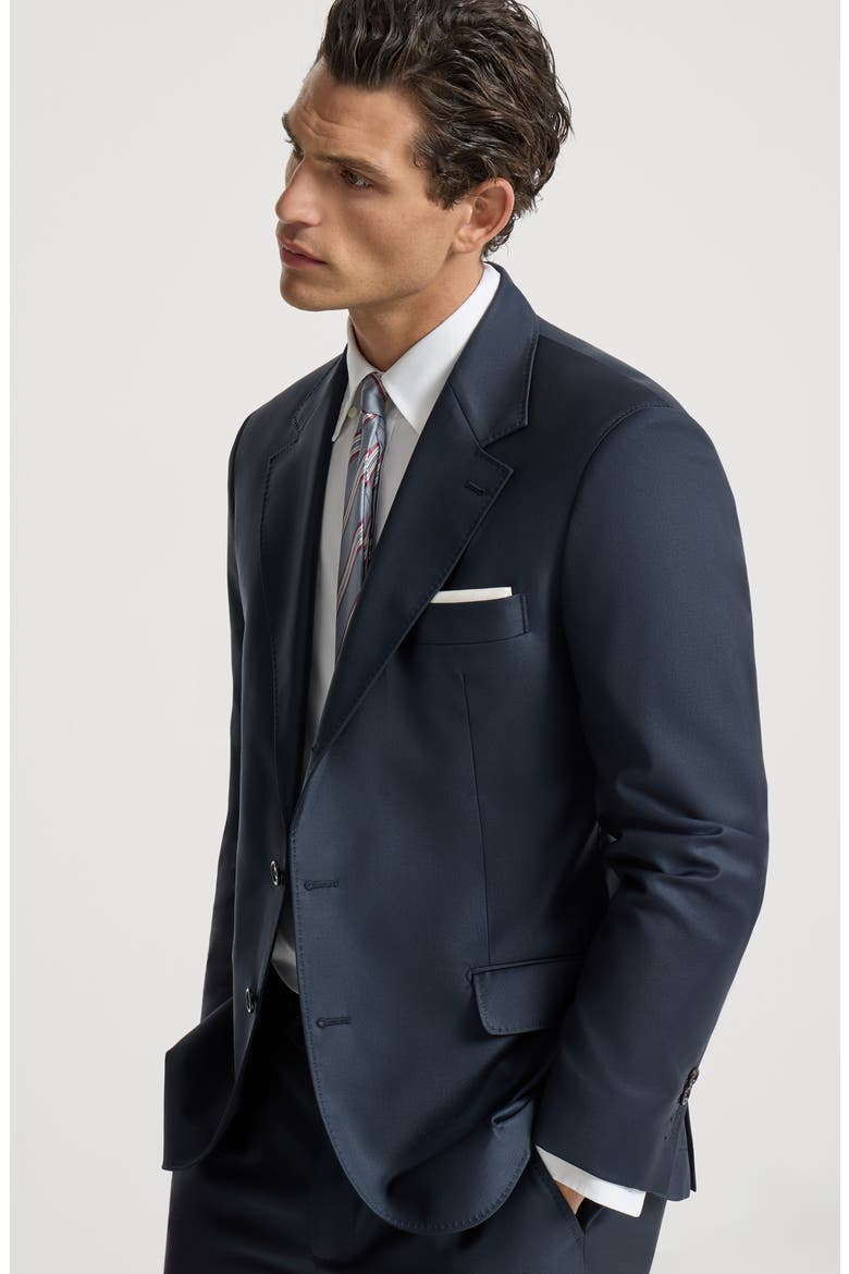 Super 150s virgin wool four season batavia twill blazer, Alternate, color, Navy Blue