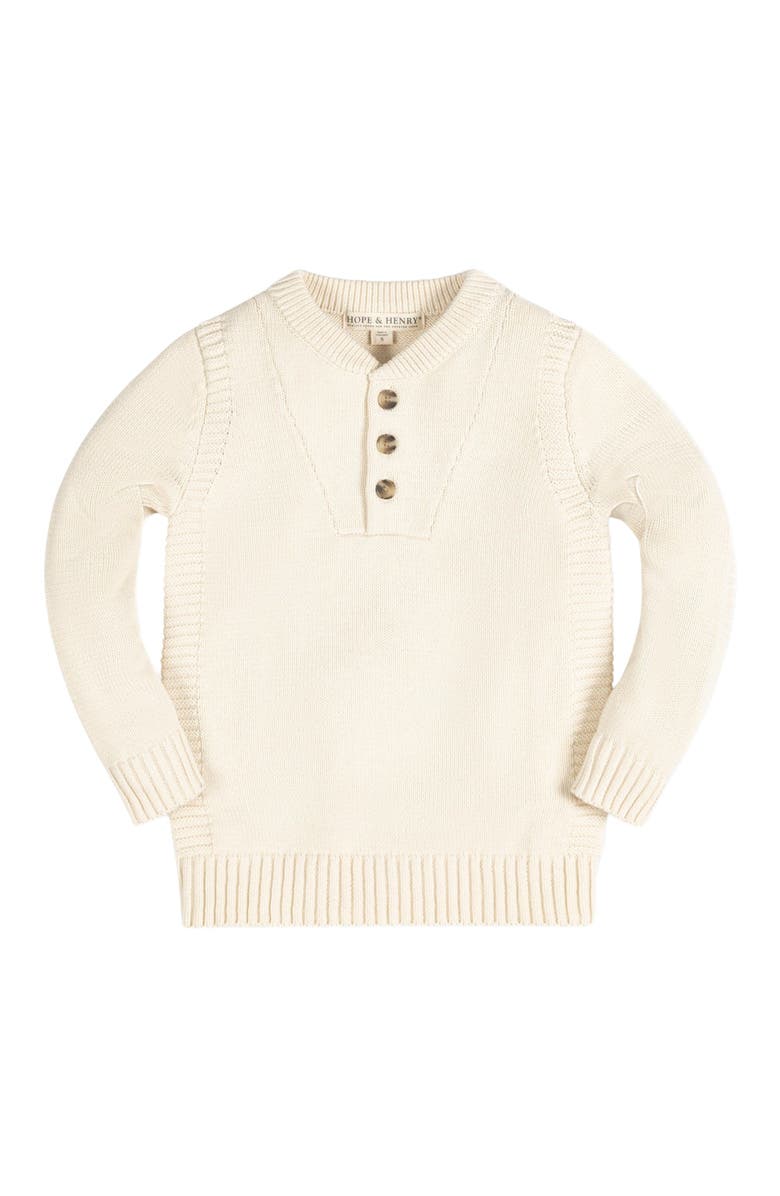 Hope & Henry Baby Boys' Henley Sweater with Rib Details, Infant, Alternate, color, 