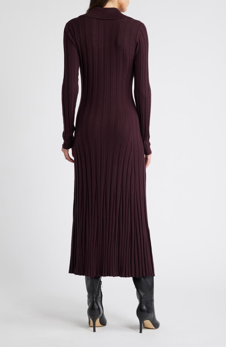 Reiss Winnie Rib Long Sleeve Sweater Dress, Alternate, color, Burgundy
