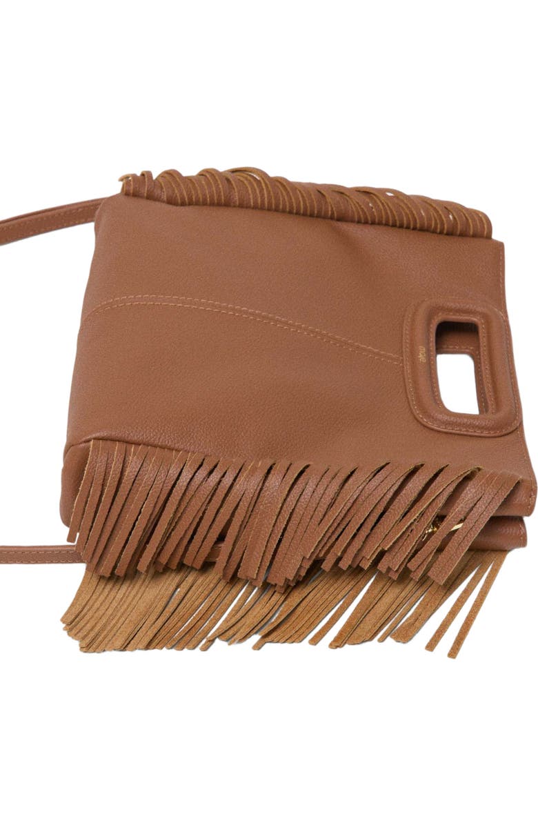 maje Grained leather M bag, Alternate, color, Cognac Brown