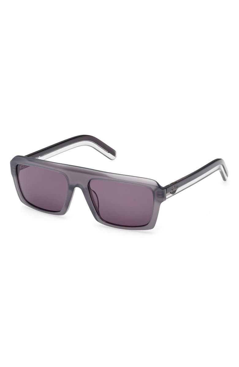 adidas 55MM Square Sunglasses, Alternate, color, Grey/ Other / Smoke