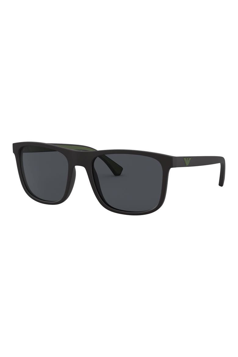 56mm Navigator Sunglasses, Alternate, color, MATTE BLACK
