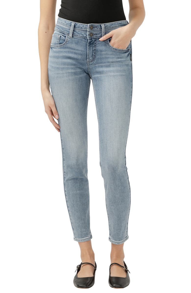 Silver Jeans Co. Suki Curvy Mid Rise Skinny Jeans, Main, color, Indigo