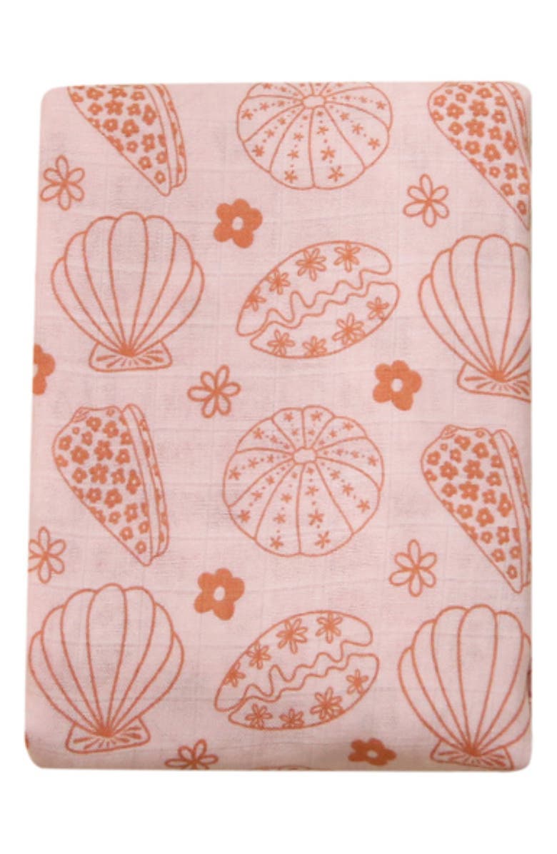 Coco Moon Shell-Abrate Swaddle Blanket, Main, color, Pink