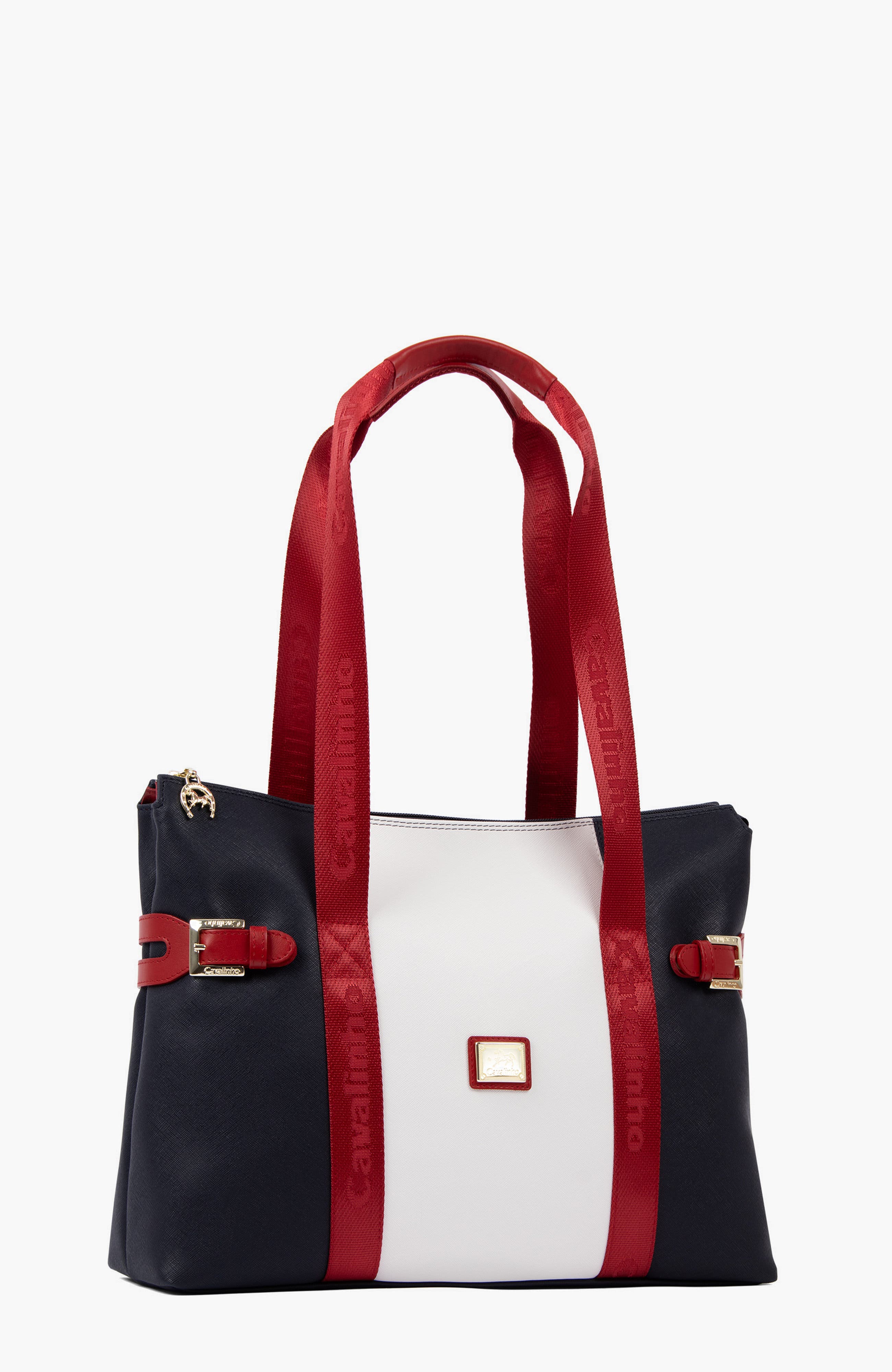 L'Essence 594 Tote Bag, Alternate, color, Navy / White / Red