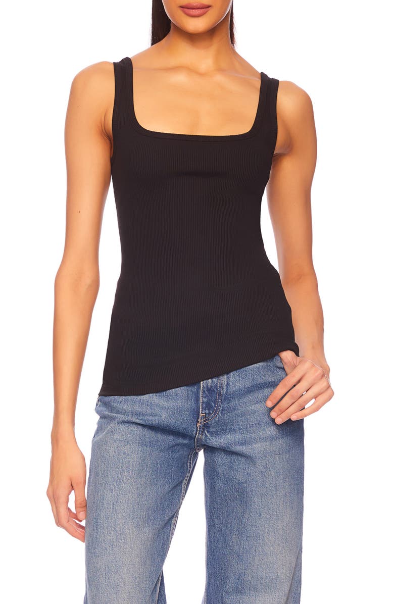 Susana Monaco Ribbed Square Neck Tank, Main, color,