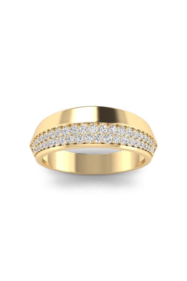 Gold and Pavé Knife Edge Lab Diamond Ring in 14K, Alternate, color, Yellow Gold