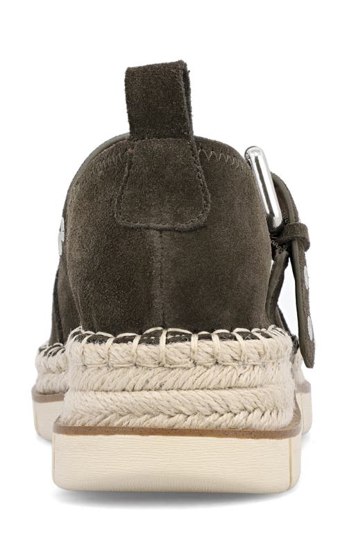 Mia Valri Espadrille Mary Jane Flat In Khaki