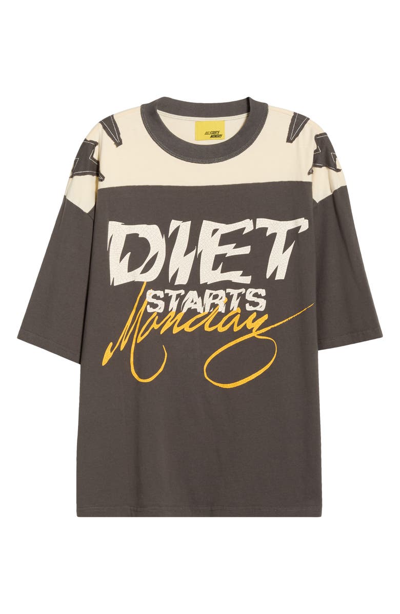 DIET STARTS MONDAY Yoke Cotton Graphic T-Shirt, Alternate, color, Vintage Black
