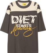 DIET STARTS MONDAY Yoke Cotton Graphic T-Shirt