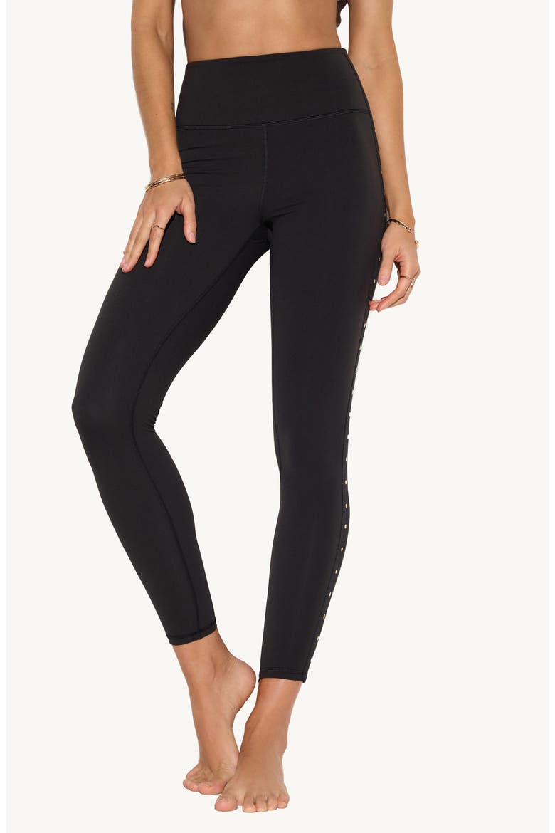 Lunar Stud High Waist 7/8 Leggings, Main, color, BLACK