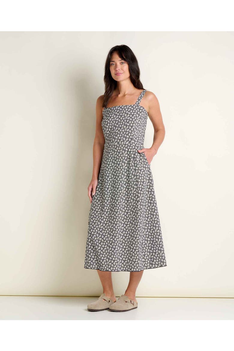 Sunkissed Tank Midi Dress, Main, color, Black and Salt Print