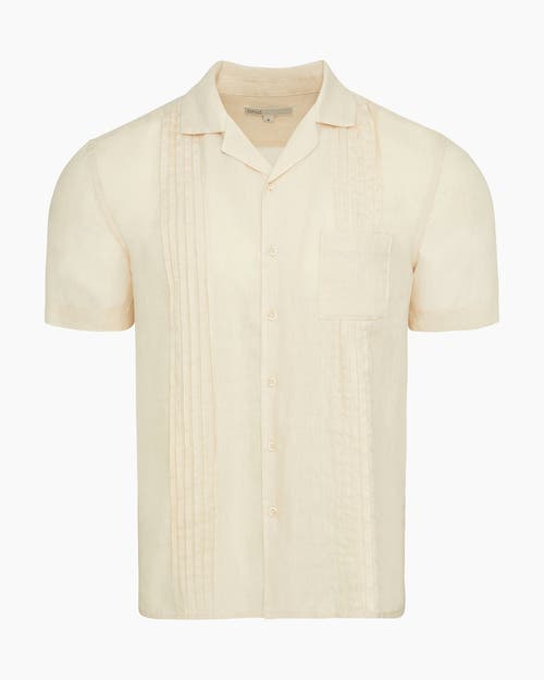 Onia Linen Pintuck Camp Shirt In Multi