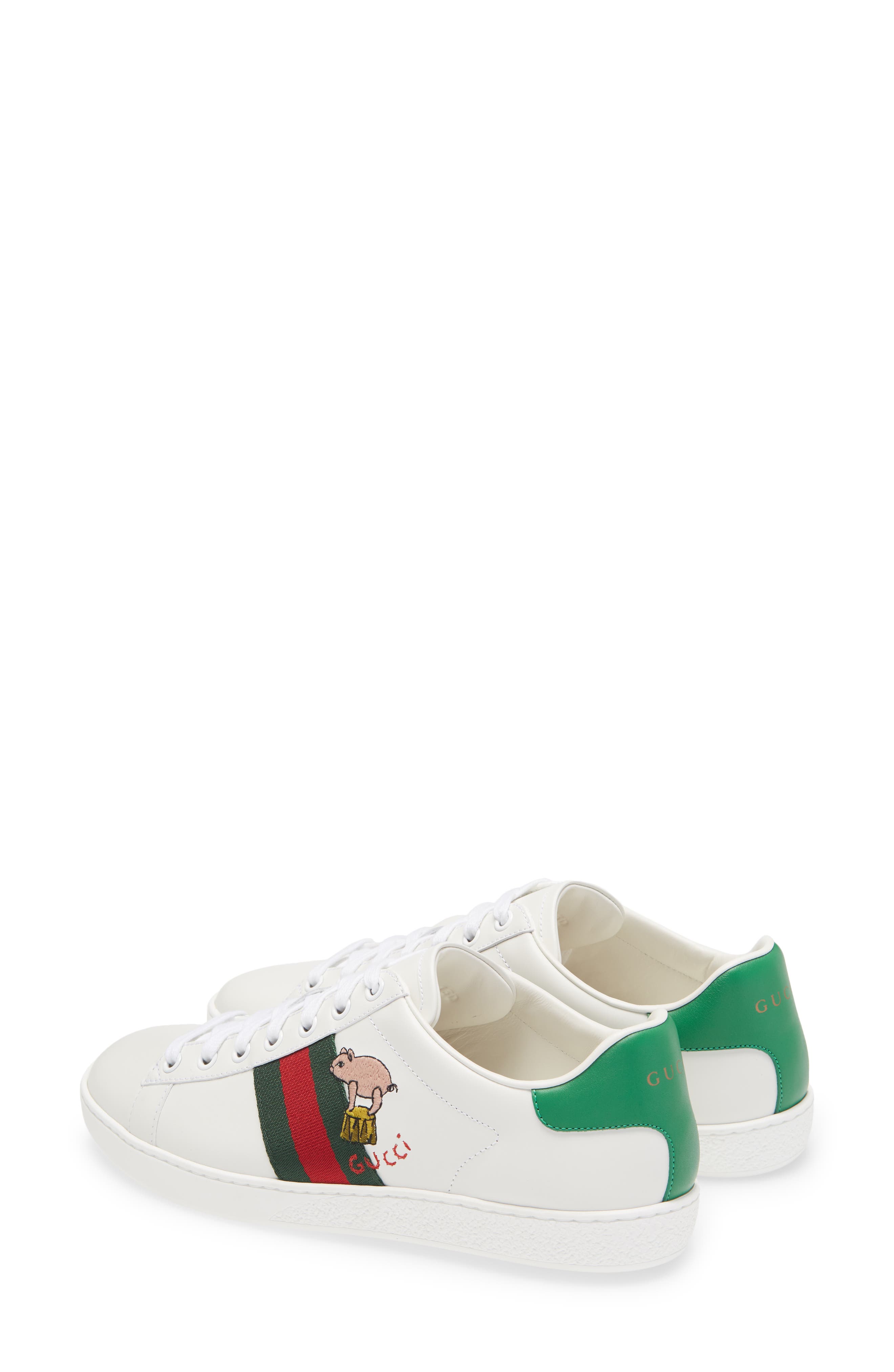Gucci New Ace Embroidered Tennis Sneaker, Alternate, color, 