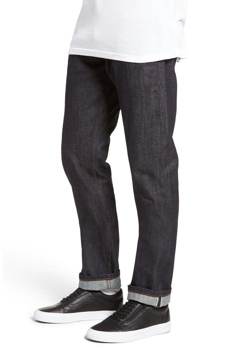 UB201 Tapered Fit Raw Selvedge Jeans, Alternate, color, INDIGO
