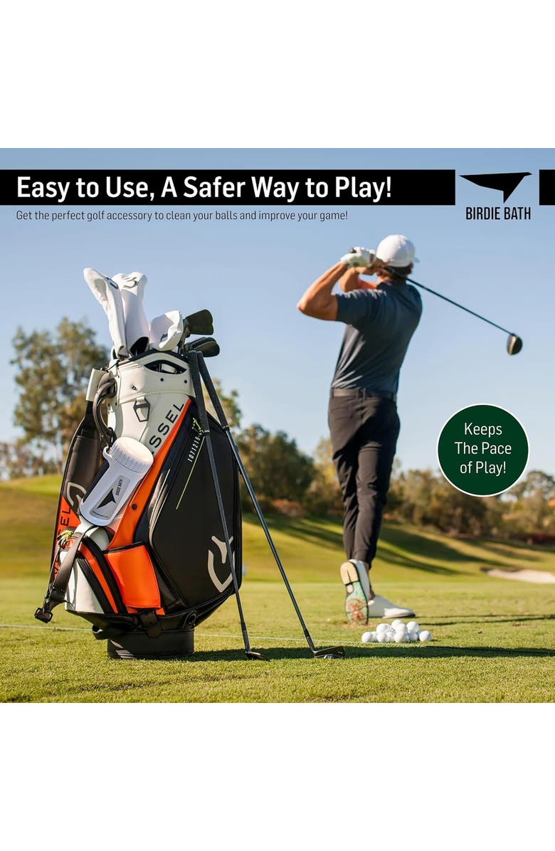 Birdie Bath Portable Golf Ball Cleaner, Alternate, color, White