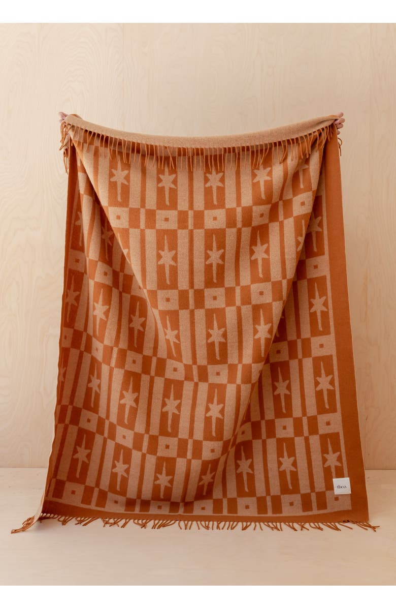 TBCo Lambswool Jaquard Throw Blanket, Alternate, color, Almond Celestial Tile