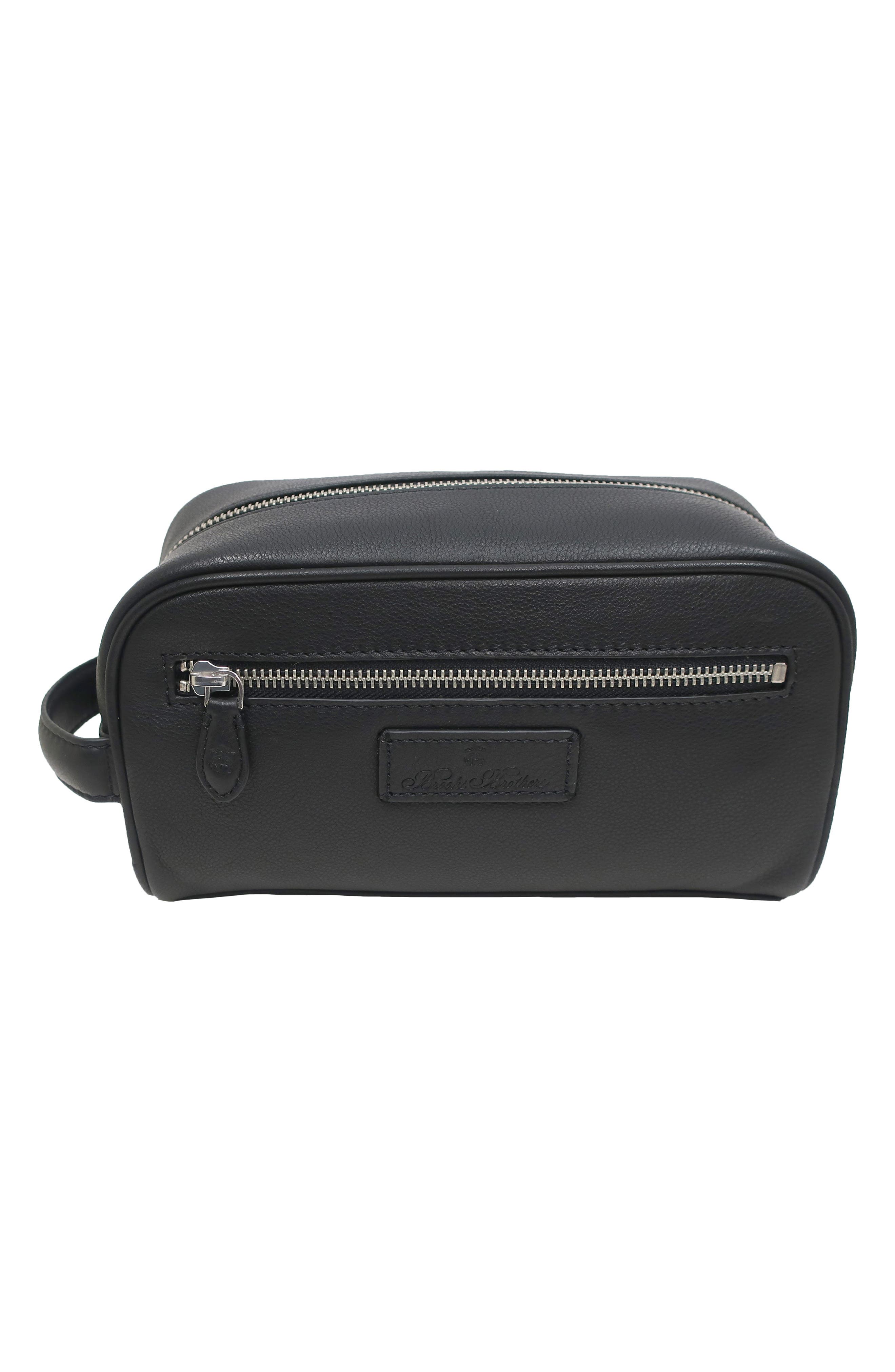Brooks Brothers Grained Leather Dopp Kit