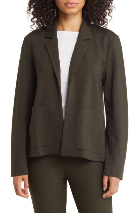 Notched Lapel Ponte Blazer