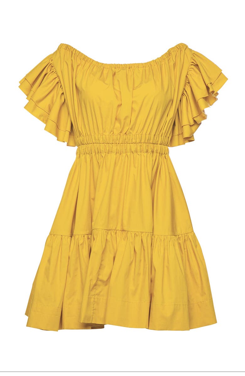 Vasiliki Ava Ruched Mini Dress in Mimosa, Main, color, Mimosa