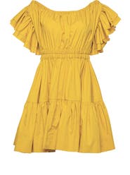 Vasiliki Ava Ruched Mini Dress in Mimosa