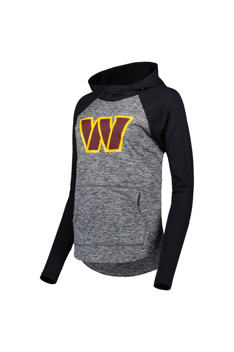 Women's G-III 4Her by Carl Banks Heathered Gray/Black Washington Commanders Championship Ring Raglan Pullover Hoodie, Alternate, color, Heather Gray