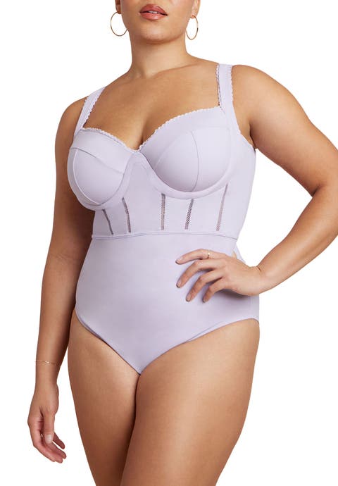 Lace Detail Corset One Piece (Plus)