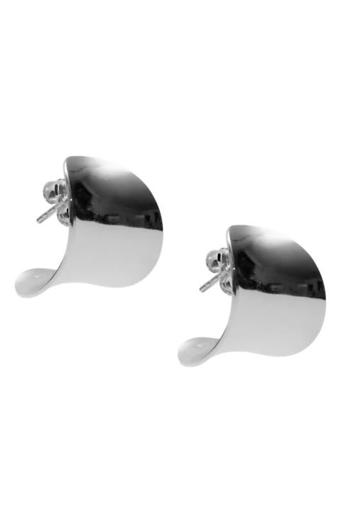 Wide Sculptural Hoop Earrings