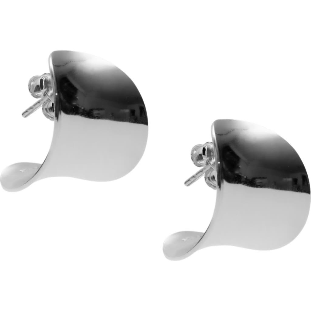Argento Vivo Sterling Silver Wide Sculptural Hoop Earrings In Metallic