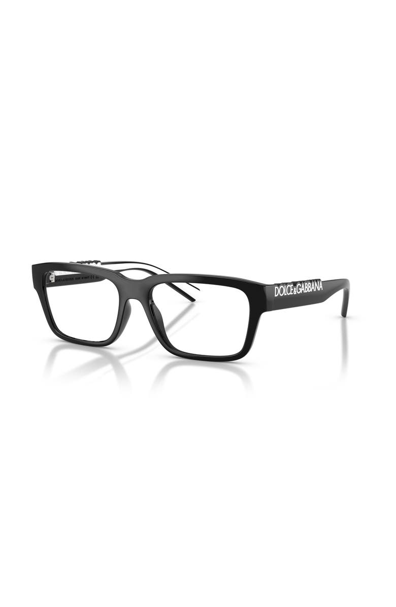 Dolce&Gabbana 55mm Rectangle optical glasses, Main, color, Black
