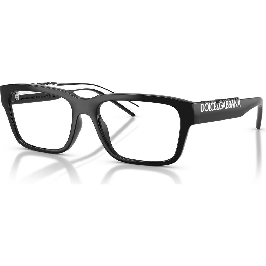 Dolce & Gabbana Dolce&gabbana 55mm Rectangle Optical Glasses In Black