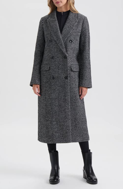 Nvlt Chevron Double Breasted Coat In Gray