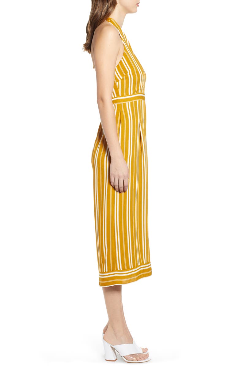 Leith Stripe Halter Top Wide Leg Crop Jumpsuit, Alternate, color, 