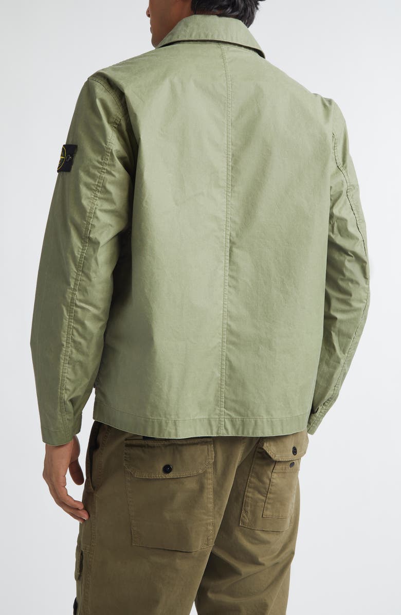 Stone Island Coated Twill Jacket, Alternate, color, Military Green