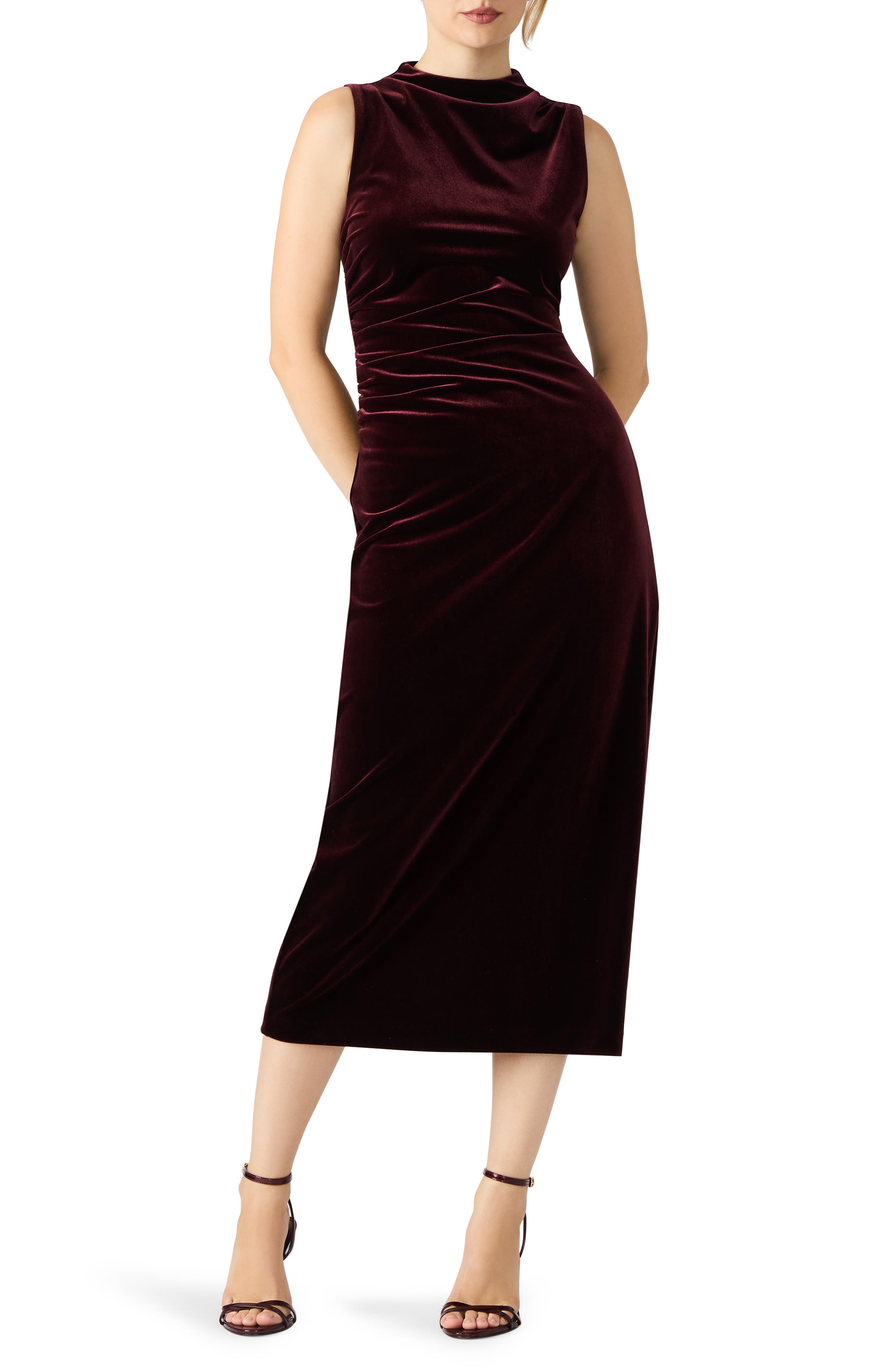 Steve Madden Mo Sleeveless Velvet Midi Dress