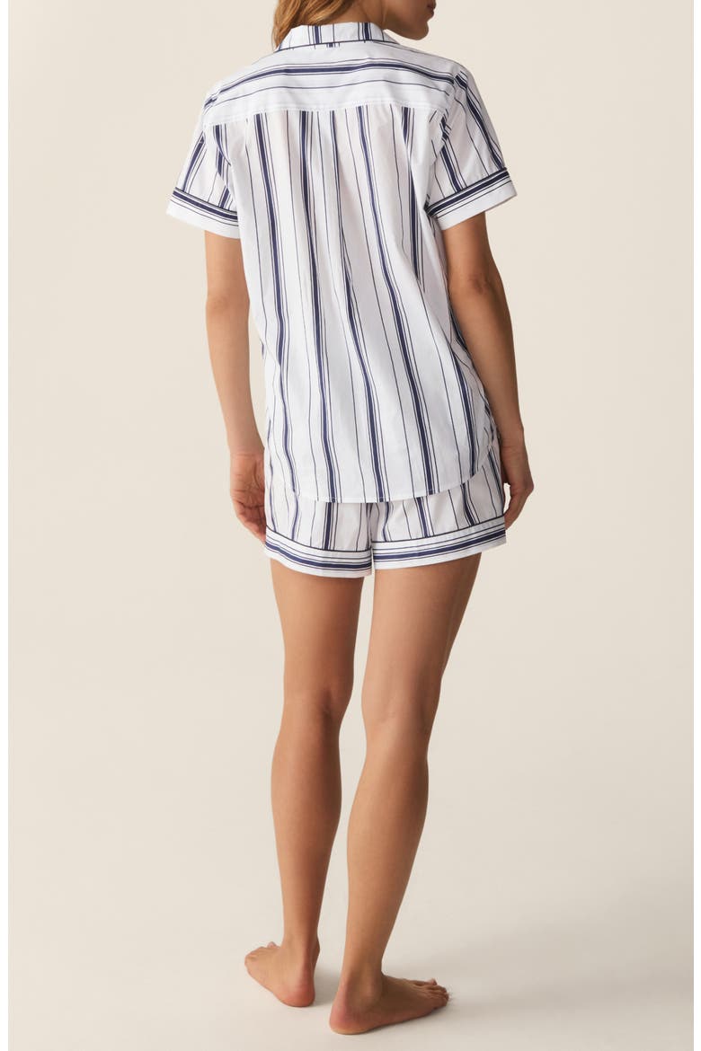 Stripe Cotton Poplin Short Pajamas, Alternate, color, NAVY