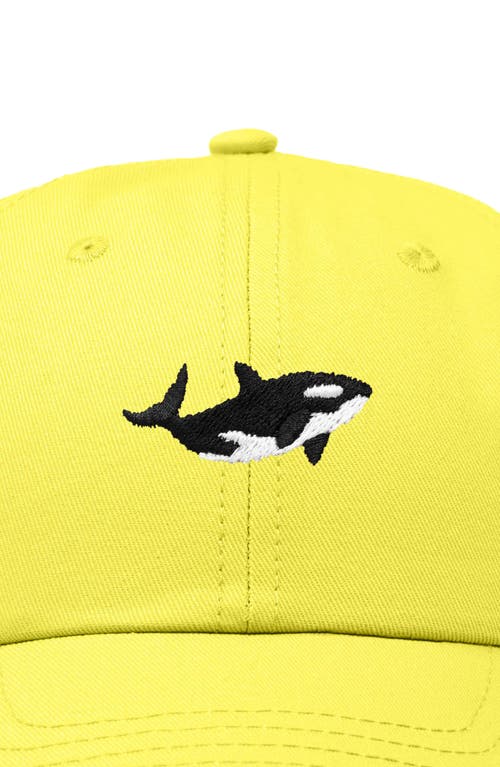 Dalix Killer Whale Embroidered Dad Hat In Yellow