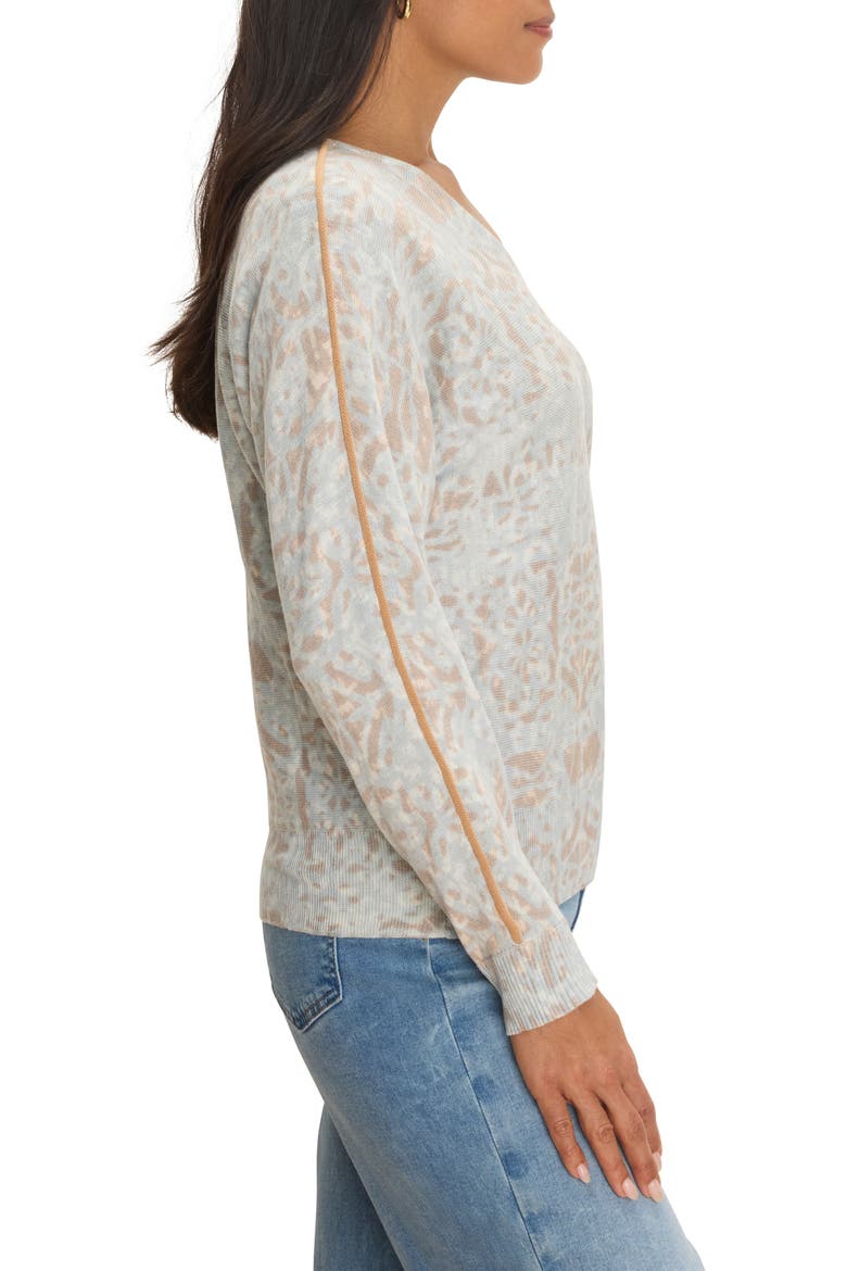 Impressions Tipped V-Neck Sweater, Alternate, color, BLUE MULTI