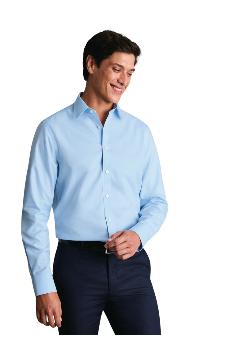 Non-Iron Twill Point Collar Shirt, Main, color, Sky Blue