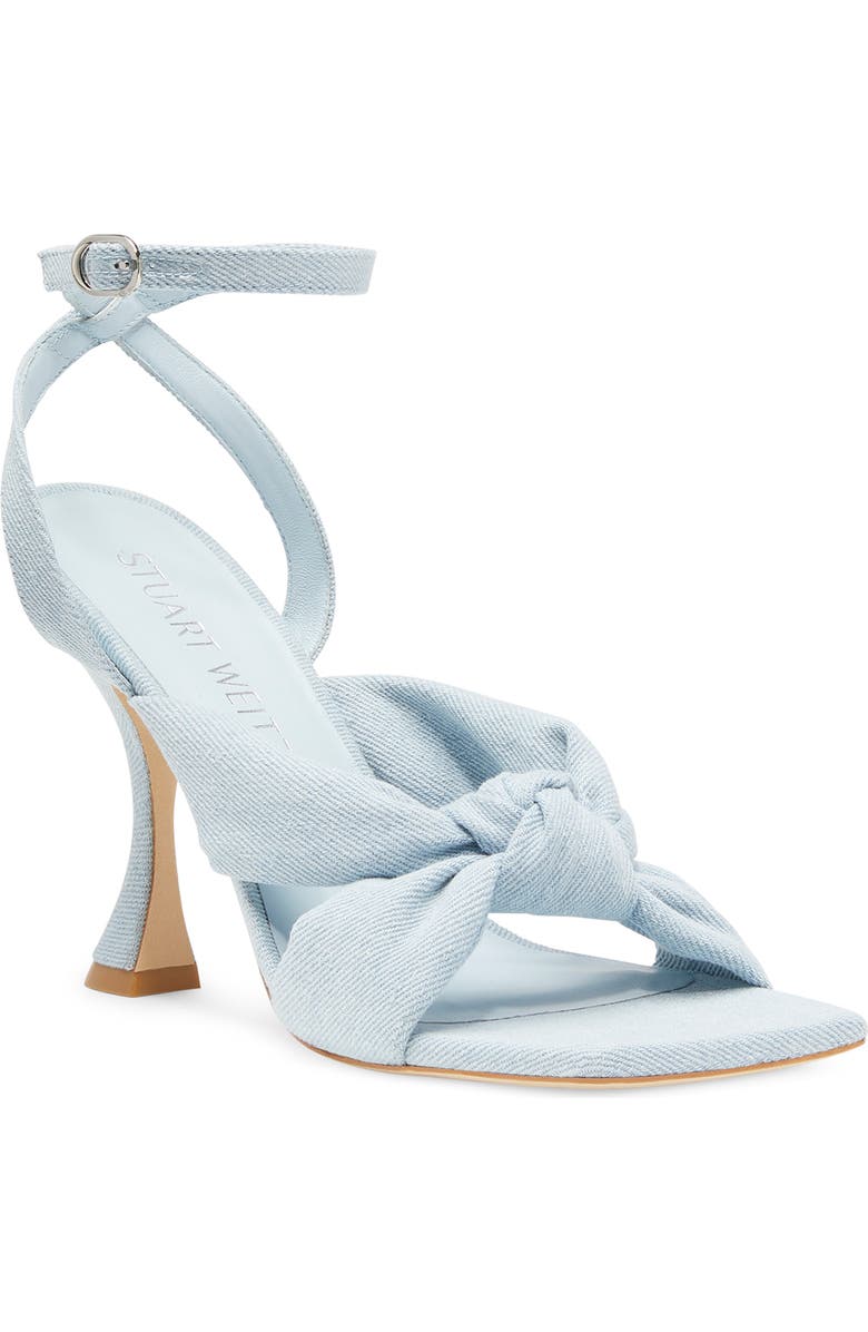 Stuart Weitzman Playa Ankle Strap 100 Knot Sandal, Main, color, Light Blue