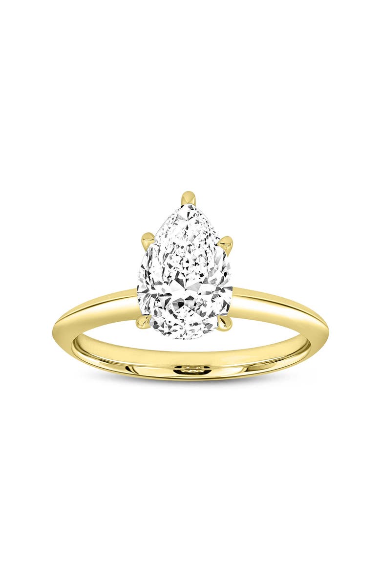 Ava 14K Gold Pear Lab Grown Diamond Solitaire Ring - 1.5 Ct, Main, color, 14K Yellow Gold