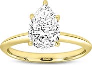 LuvMyJewelry Ava 14K Gold Pear Lab Grown Diamond Solitaire Ring - 1.5 Ct