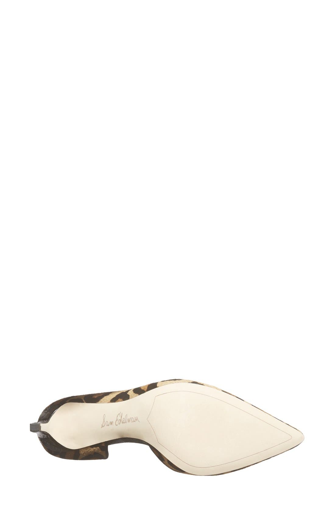 'Onyx' Half d'Orsay Pointy Toe Pump, Alternate, color, LEOPARD/ BLACK CALF HAIR