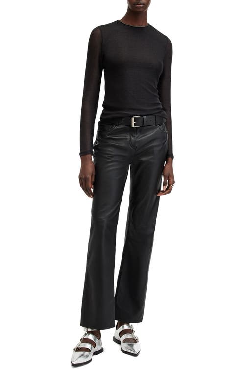 Allsaints Nora Sparkle Long Sleeve Top In Black Shimmer