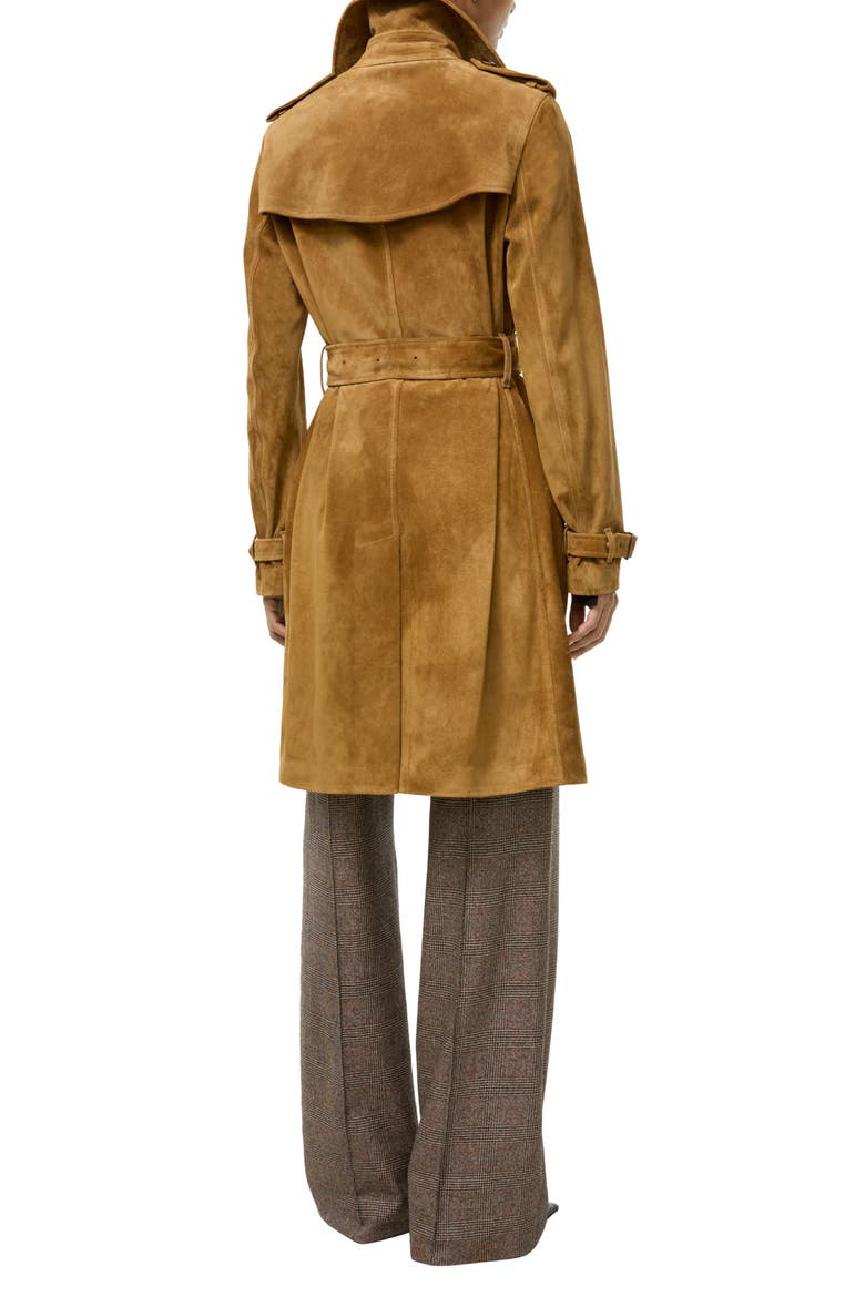 Kensington Suede Trench Coat, Alternate, color, TAN
