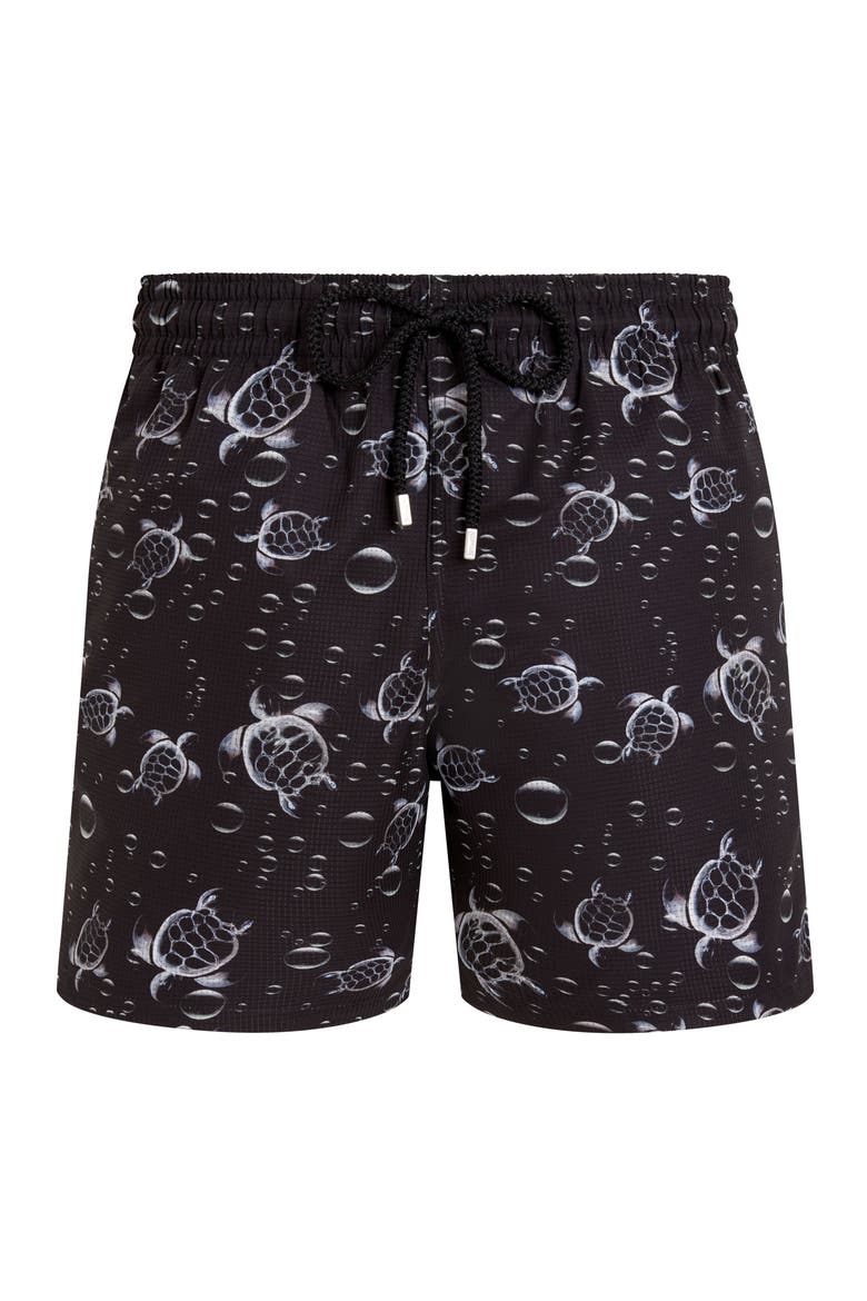Men Micro-Perforated Ultra-light and packable Swim Shorts Bubble Turtles 3D, Main, color, Black