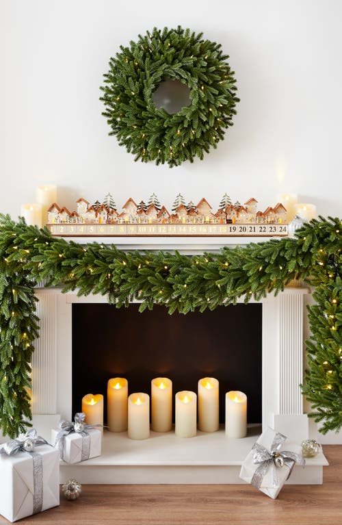 Balsam Hill Natural Lit Wooden Christmas Village Advent Calendar In Brown