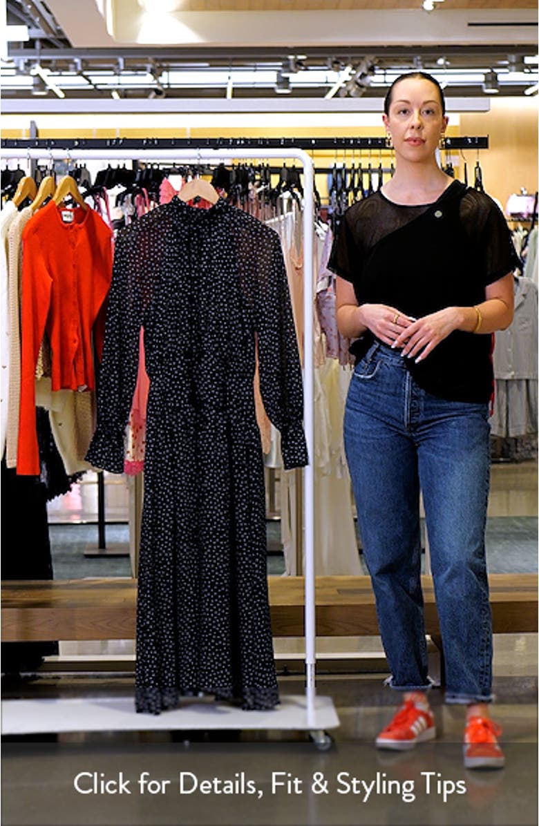 Polka Dot Long Sleeve Midi Dress, sales video thumbnail